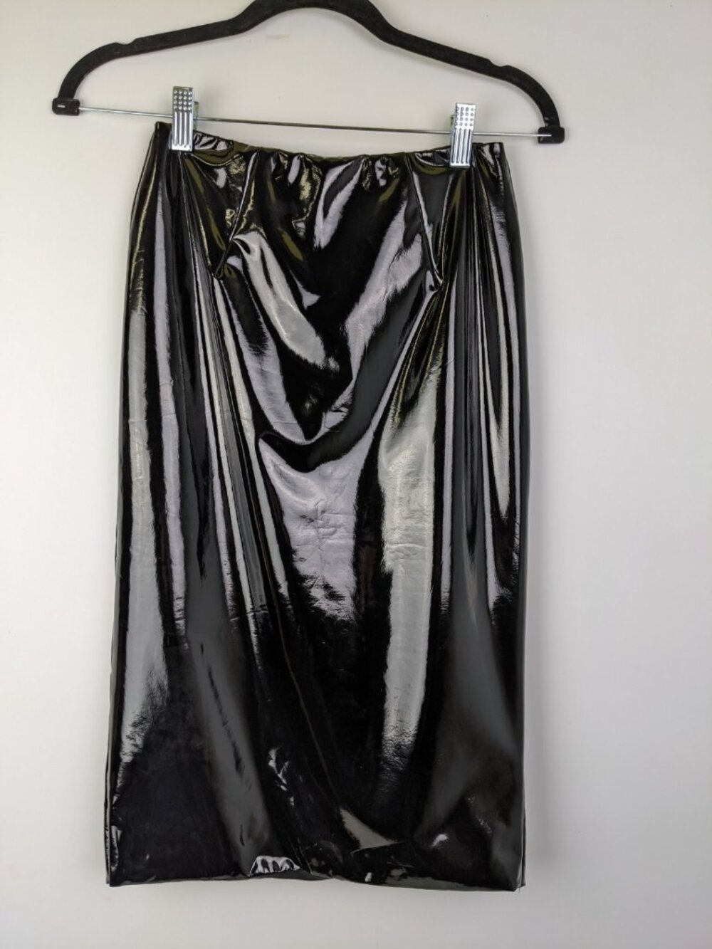 Victoria's Secret Black Faux Patent Leather Pencil Skirt Size XS NWT New